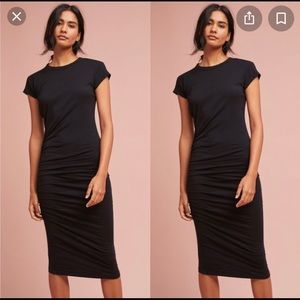 Sundry Black Ruched Midi Dress